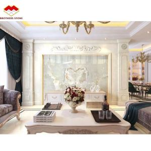 Buy cheap Cut-To-Size Polished Luxury Translucent White Onyx Marble Slab for Villa Wall Art Panel from wholesalers