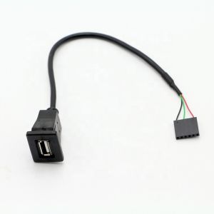OEM Snap in USB Socket Panel Mount Cable with Dupont Terminal