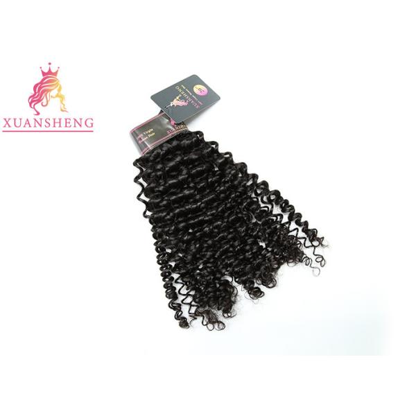 Quality 100% Unprocessed Peruvian Human Hair Curly Extensions Thick Bottom for sale