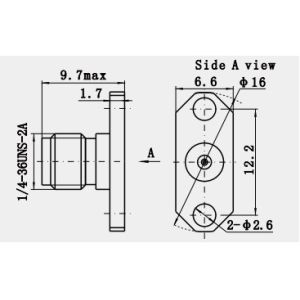 Millimeter Wave Connectors 2 Holes Flange Panel Connectors Female 2.92mm