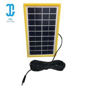 220ma Polysilicon Epoxy Solar Panel 3W 6V Tempered Glassyellow Frame