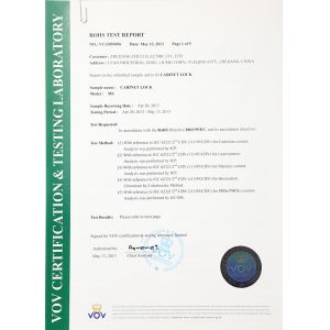 YueQing FeiLei Cabinet Lock Co., LTD Certifications