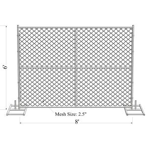Buy cheap 6' x 8' “Charming Baby” temporary chain link fence panels Outer Pipes1.4(35mm ) tube Mesh 45mmx45mm high security from wholesalers