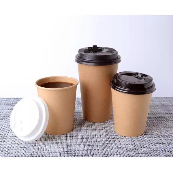 Eco Friendly Double PE Coating Kraft Disposable Paper Coffee Cups