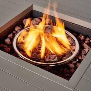 Buy cheap 42 Inch Rattan Plaiting Rectangle Tabletop Fire Pit CE from wholesalers