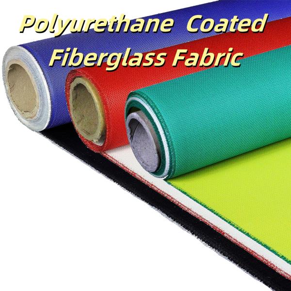 Quality Fire Retardant PU Coated Fiberglass Fabric 460gsm Heat Resistant for sale