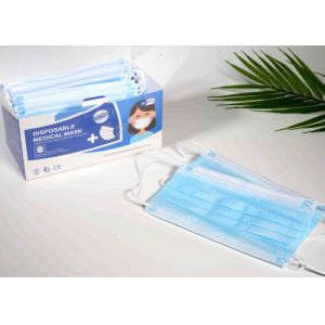 Buy cheap Adult Blue White Disposable Medical Mask With Flexible Adjustable Earloops product