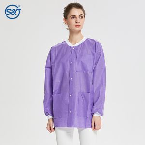 Buy cheap S&J Color custom designs Disposable SMS Lab Coat men and women Lab jacket from wholesalers