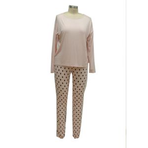 Buy cheap Homelike Spring / Fall Ladies Loungewear Sets Shallow Pink Mesh Shoulder from wholesalers