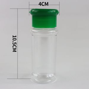 3.5oz Clear Plastic Spice Shakers Jars Dustproof Waterproof for Salt And Pepper