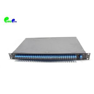 Buy cheap Optical Fiber PLC Splitter Rack Mounted SC UPC Blue Color Connector 9 / 125μm 1310nm 1x32 from wholesalers