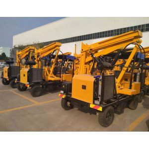 Buy cheap Wheel type guardrail installation YC260 hydraulic hammer pile driving machine from wholesalers
