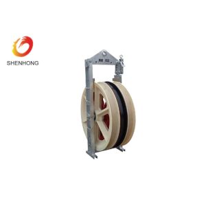 Electric Cable Pulley Roller Stringing Block Galvanized Steel Frame Three Nylon