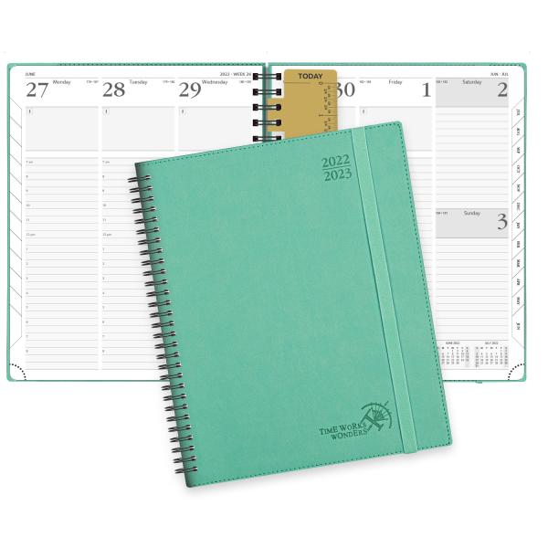 Quality OEM ODM Black Weekly Planner 2023 2024 With Vegan Leather Cover for sale