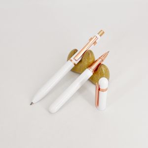 Buy cheap High End Metal Smooth Writing Roller Pen With White Rose Gold Comfortable Holder from wholesalers