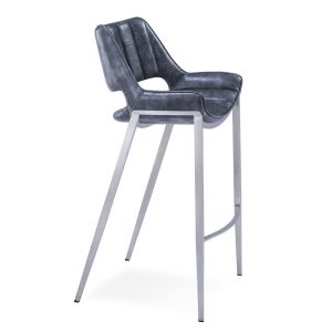 China 201 Brushed Stainless Steel Frame 76cm High Top Bar Chairs on sale