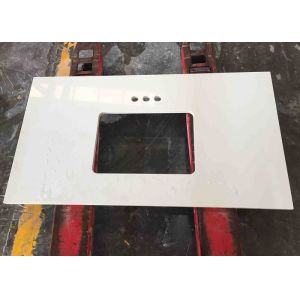 Prefabricated Quartz Bathroom Vanity Tops Customized Design / Size