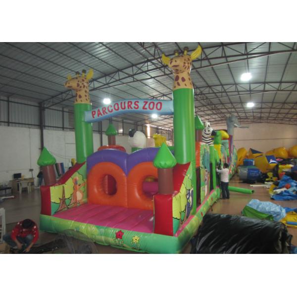 Quality Inflatable Parcours Zoo animals Insane inflatable obstacle course sessions wildlife park inflatable obstacle courses for sale