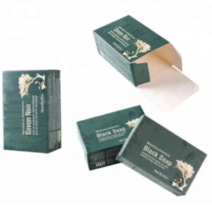 CMYK 4C Printing Kraft Folding Boxes 100gsm Handmade Soap Packaging