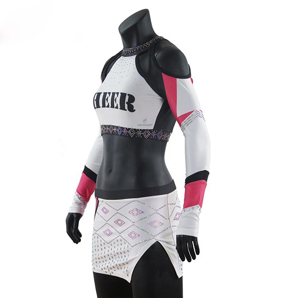 Quality Custom Rhinestones Ccheerleading Apparel , Sublimated Cheerleading Uniforms for sale
