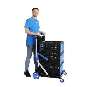 Buy cheap Trolley Double Folding Basket Trolley Easy Maneuvering from wholesalers