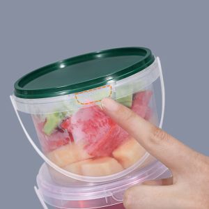 Fast Food Fruit Takeout Container Round Plastic Lunch Boxes with Silk Screen