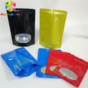 Buy cheap Glossy Surface Stand Up Zipper Pouch Bags Aluminum Foil Smell Proof With Window from wholesalers