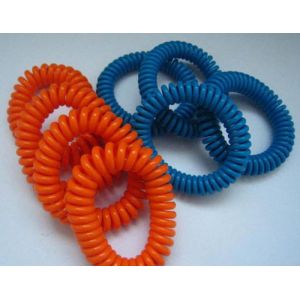 Various colors plastic round spring spiral wrist coil key chain factory OEM made