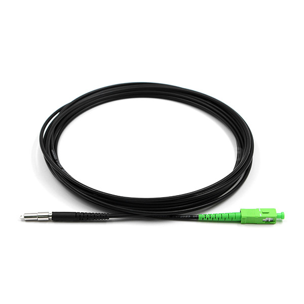SC APC Pushable to SC APC Fiber Optic Patch Cable Simplex Single Mode OS2 PE 3