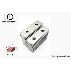 Buy cheap Strong Ndfeb Countersunk Magnets N35h Rectangular Magnets With Holes from wholesalers