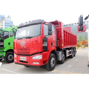 China FAW Jiefang Dump Truck J6M Heavy Truck Diesel 350hp Flat Top Single Row Seat 8X4 6.5m Rear Flip Cargo Box on sale