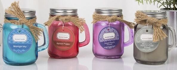 100% paraffin scented glass candle with fruit and flower fragrance packed into gift box