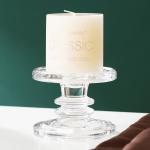 Buy cheap Dinner Crystal Clear Glass Pillar Candle Holders Machine Pressed For Pillar Taper from wholesalers