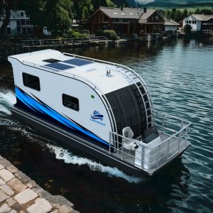 Buy cheap Aluminum 4m Width 7.9m Length House Boat Luxury Floating from wholesalers