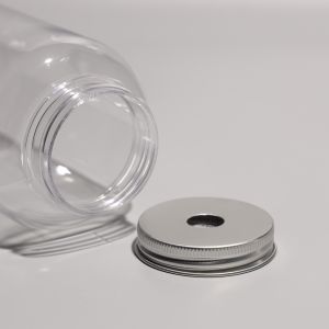 Buy cheap Round Clear PET Bottle with Screw On Aluminum Lid from wholesalers
