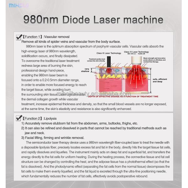 980nm Laser Liposuction Machine Portable Diode Laser for Vascular Removal
