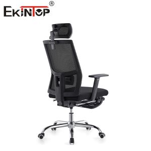 Buy cheap High-back Mesh Office Chair with Headrest and Footrest Cushions and Swivel Wheels from wholesalers