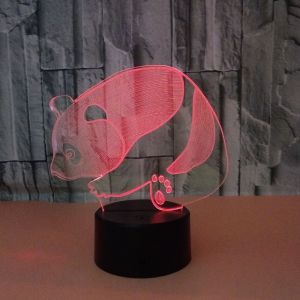 Buy cheap New hot selling LED Panda 3D night lights Colorful touch visual stereo lights Illusion gift table lamp from wholesalers