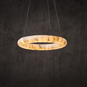 Frozen Curve Pendant Alabaster Marble Ceiling Chandelier For Sophisticated