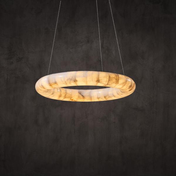 Frozen Curve Pendant Alabaster Marble Ceiling Chandelier For Sophisticated