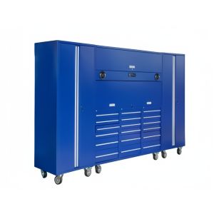 Buy cheap ODM Support Blue Black Tool Chest System with Heavy Duty Cabinet and Rolling Casters from wholesalers