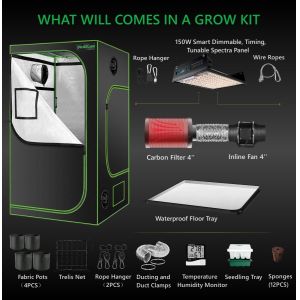 Buy cheap 80x80x160cm Complete Indoor Grow Tent Kit 150W Complete Grow Box System from wholesalers
