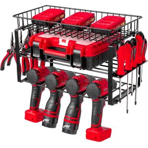Buy cheap Power Tool Organizer Storage Rack Garage Wall Mount Cordless Drill Holder Utility Tool Shelf from wholesalers
