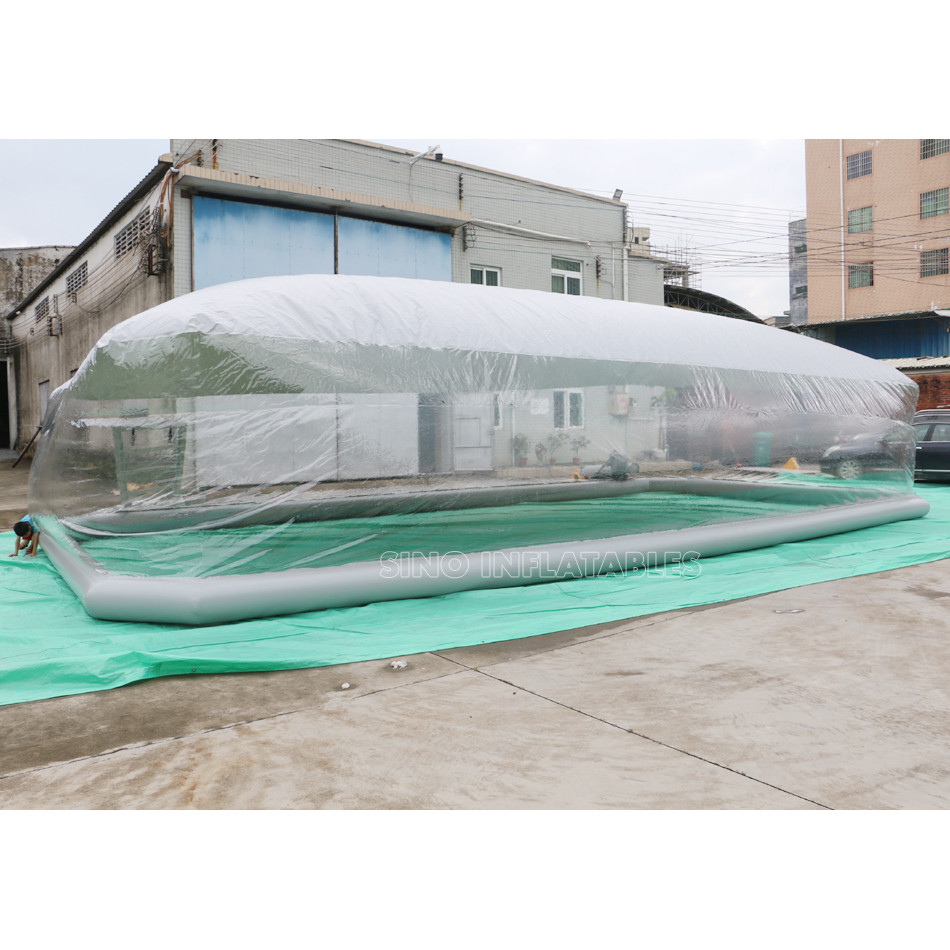 Buy cheap 12x6m portable clear inflatable pool cover tent with grey ceiling for covering swimming pool made in Sino Inflatables fa from wholesalers