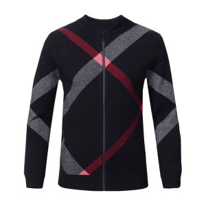 China Slim Fit Mens Warm Winter Sweaters Zip Front , Mens Knitted Cardigan Jacket on sale