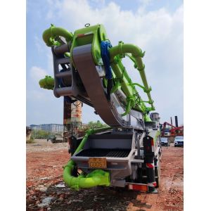 Buy cheap 13670*2500*4000mm 4 Boom Sections Used Concrete Boom Pump Truck with Mercedes Chassis from wholesalers
