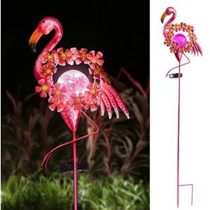 China Warm White 38.6 Inch Solar Flamingo Garden Stake on sale