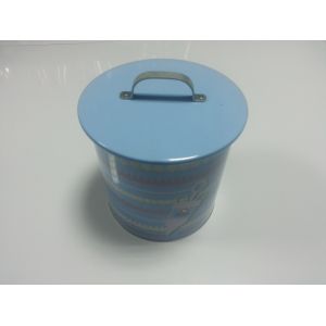 Painted Metal Tin Cookie Containers With Handle On Lid, Thickness 0.25mm