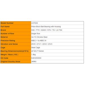 Buy cheap NSK  Pillow Block Bearings with Housing UCP208 with Cheap Price from wholesalers