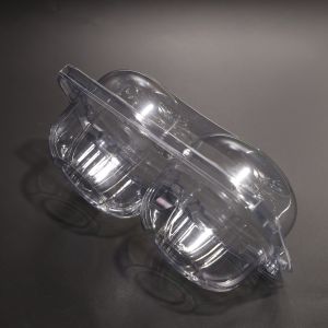 Buy cheap Eco Friendly Biodegradable PET Rectangular Food Container with 2 Compartments from wholesalers